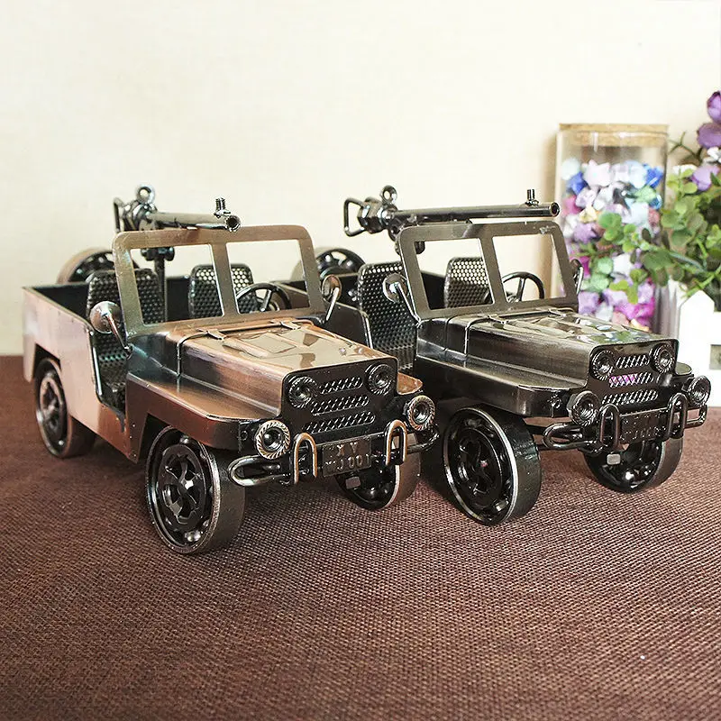 Iron off-road car model, office home accessories, handmade birthday gifts, electroplated and rust-free