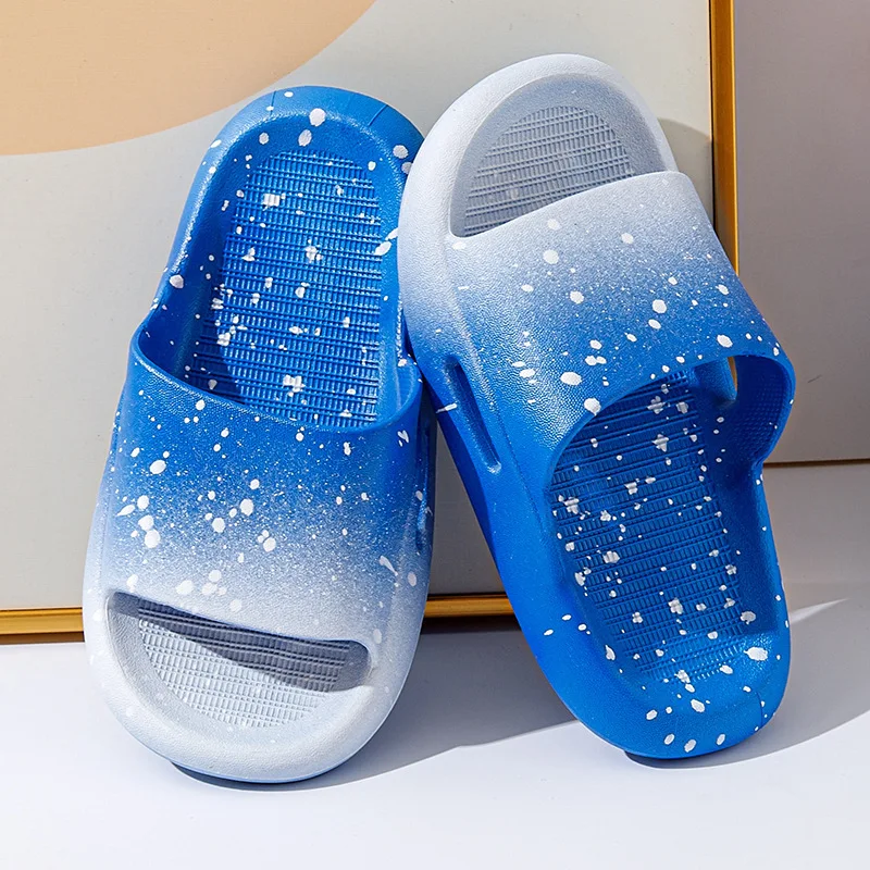 Summer Child Shoes Gradient Color Slippers Boy Girl Sandals Slippers Indoor Shower Anti-slip Slippers Kids' Beach Casual Sandals