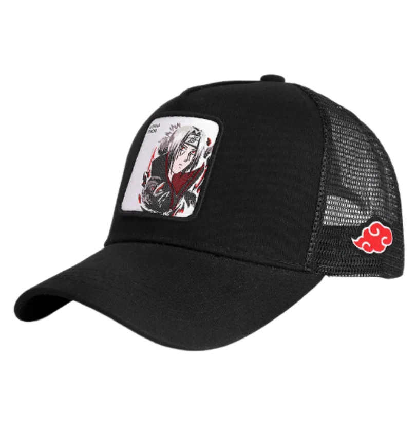 Naruto Anime-Stil Uchiha Itachi Kakashi Baseballkappe für Männer und Frauen, Cosplay, verstellbar, modisch, Outdoor, Mesh, Trucker, Snapback-Mütze – Detail 7