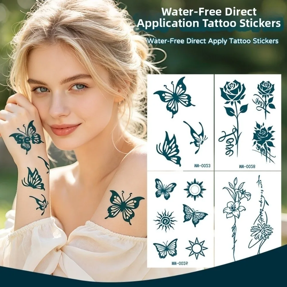 Mehndi Stickers Waterless Henna Tattoo Stickers Legs Arm Wedding Tool Henna Tattoo Decals Waterproof India Flower