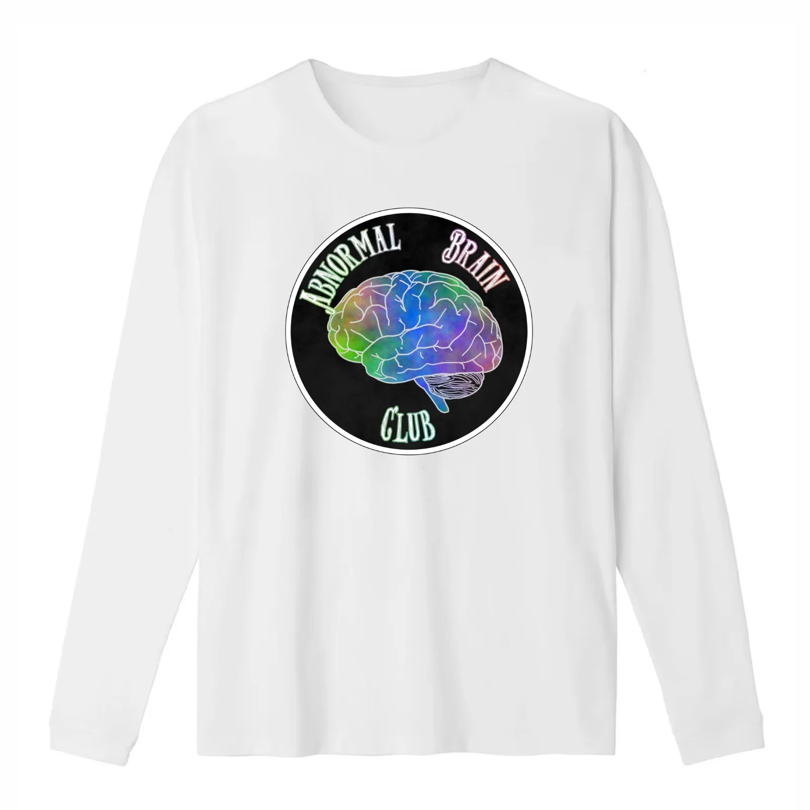 Abnormal Brain Club T-Shirt Summer Casual Cotton Tee Oversized Streetwear Tops Vintage Graphic Print Loose Fit Short Sleeve