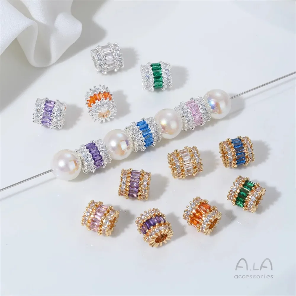 T108 14-каратное позолоченное циркониевое ожерелье с большим отверстием, бусины-разделители, ожерелье, хрустальные бусины, аксессуары ручной работы «сделай сам» T108 14-каратное позолоченное циркониевое ожерелье с большим отверстием, бусины-разделители, ожерелье, хрустальные бусины, аксессуары ручной работы «сделай сам»