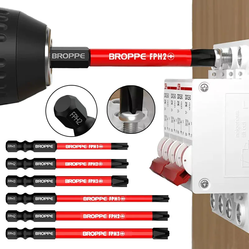Anti-slip Eletricista Chave de Fenda Cabeça de Lote Magnético Nutdriver para Soquete Air Switch Panel pz fl Fph1 Fph2 Fph3