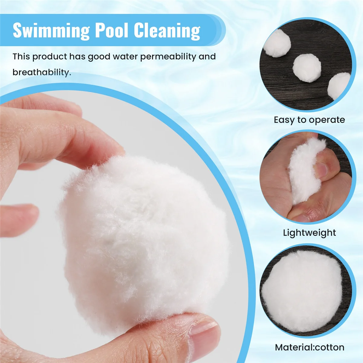 Swimming Pools Filter Balls Portable Wet Dry Cotton Canister Clean Fish Tank Filter Material Water Purification Fiber 200g