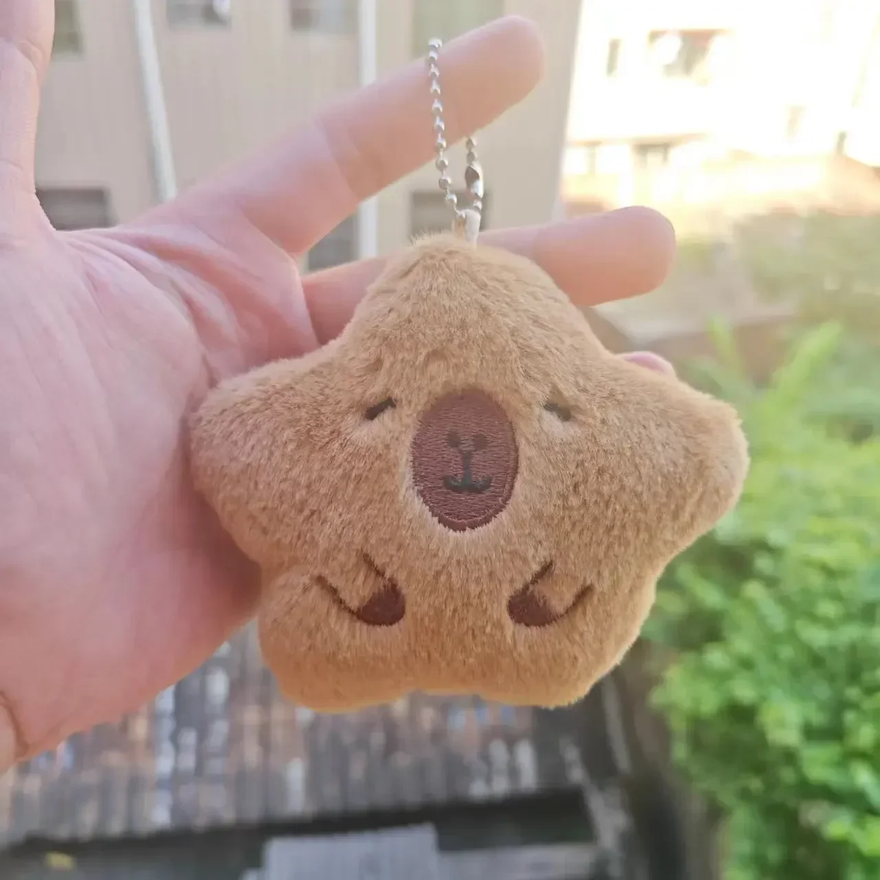 New 1Pcs Anime Capybara Cartoon Cosplay Keychain Unisex Pendant Plush Doll Key Rings Accessories Key Chains Kids birthday gift