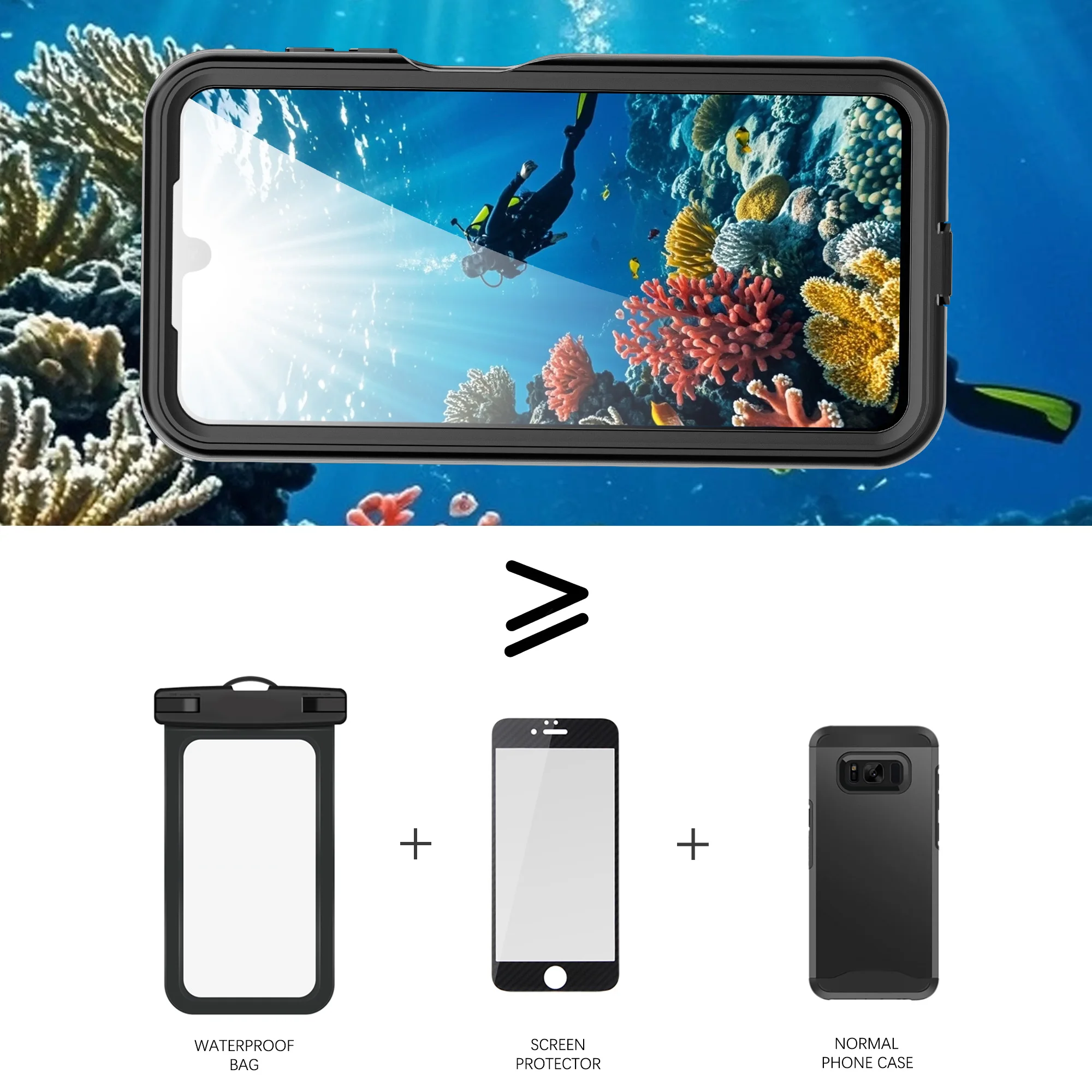Geeignet für Samsung Galaxy A17 A16 A26 A36 A56 A15 A25 A35 A55 Handyhülle, Wasserdichte Transparente Stoßfeste Allround-Schutzhülle – Detail 11