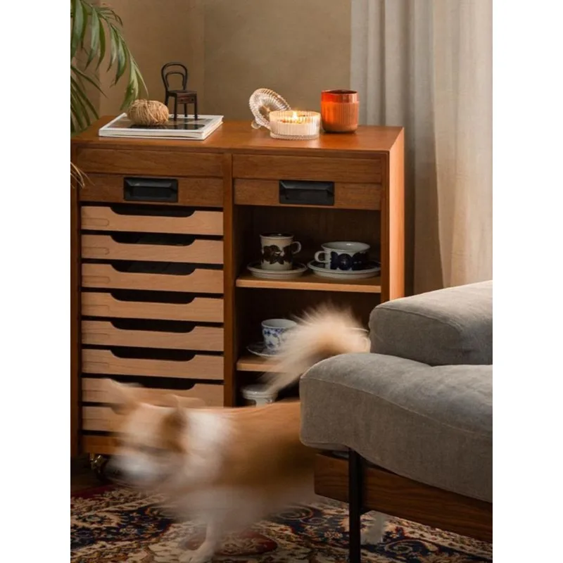 North American Black Walnut File Cabinet, Vintage Locker