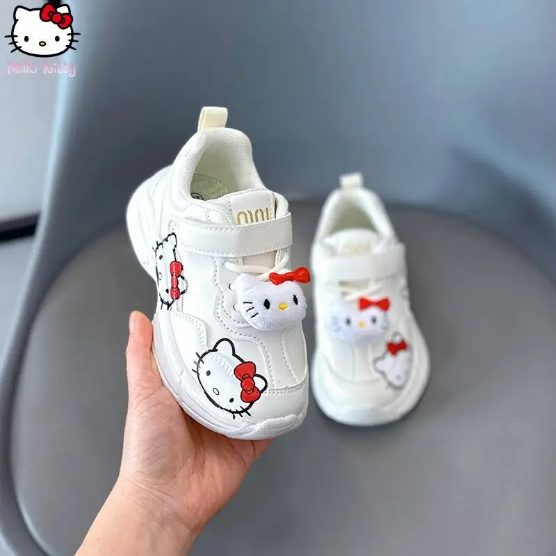 

Детские повседневные кроссовки Sanrio в стиле аниме «Hello Kitty» для девочек, кавайная теннисная обувь, удобная обувь с героями мультфильмов, милая легкая обувь для папы на мягкой подошве
