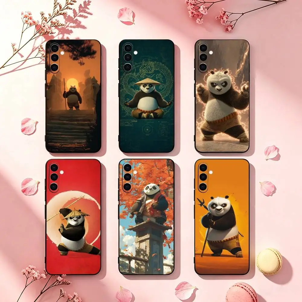 Cartoon Panda P-PO Mens Fave  Phone Case Black Silicone Soft For Samsung Galaxy A73,A72,A71,A70,A53,A52,A51