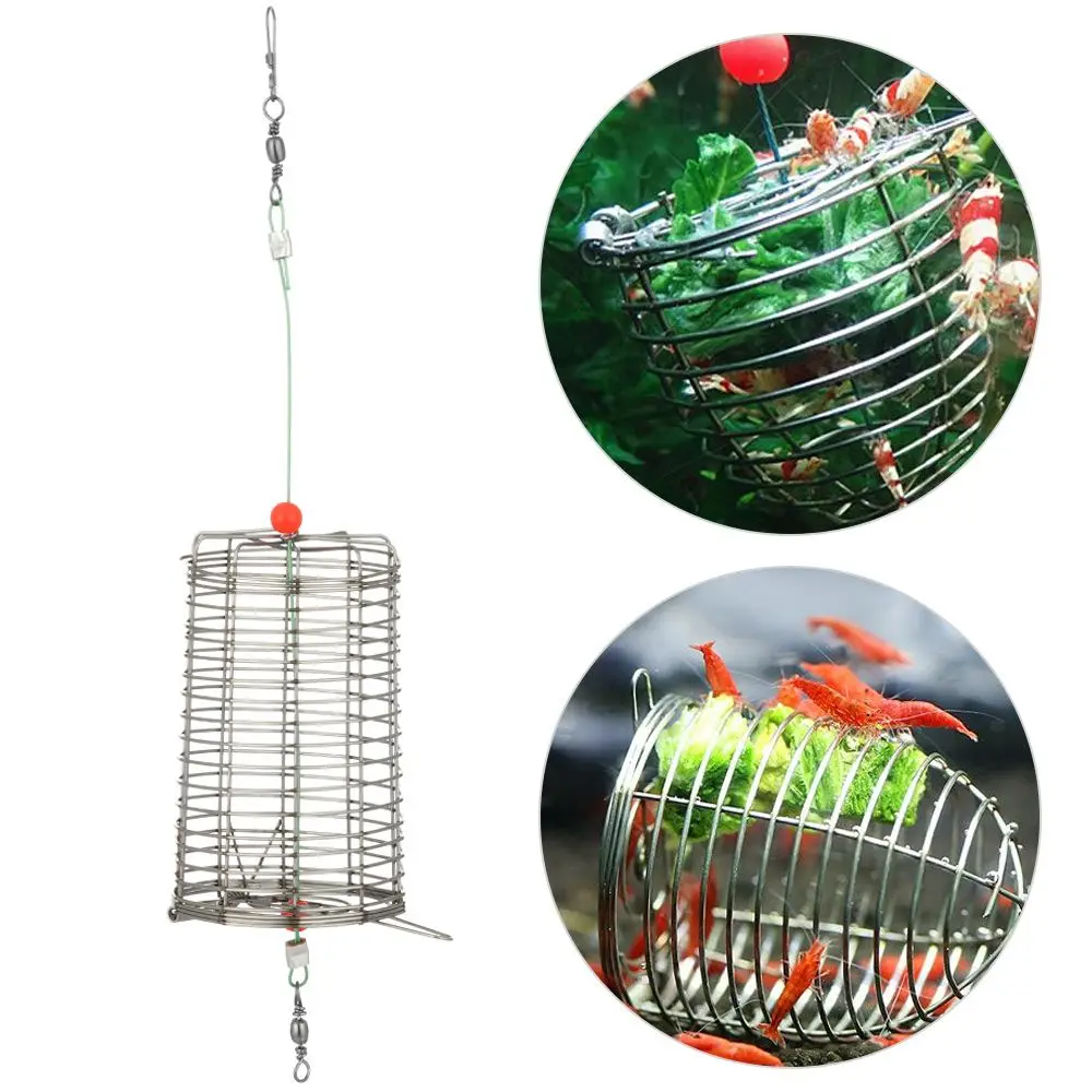 Stainless Steel Trap Basket Fishing Tackle Aquarium Bait Feeder Food Feeding Fishing Bait Cage Fishing Lure Trap