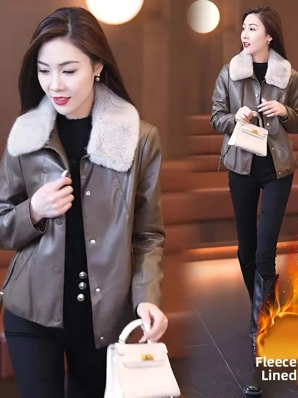 レディースレザージャケット 秋冬 スリム 多用途 PUレザー ロング丈 通勤 カジュアル フィット おしゃれ