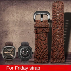 Vintage Genuine Leather Watch Strap for Seven Fridaies Watch Band SF-M2 02 SF-M3/01 Soft Comfortable Watch band Accessories 28mm