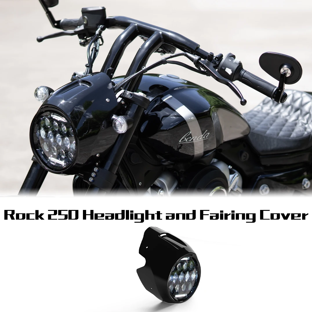 

Motorcycle Accessories Parts Headlight Headlamp Cover ABS Headlamp Front Cowl HeadLight Guard Protector Cover for BENDA Rock 250