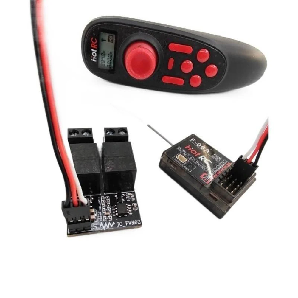 Dual-Channel Wireless RC Model Remote Control with Two Outputs,Closed-Circuit Switches for Lights,Horns,and Forward/Reverse PWM