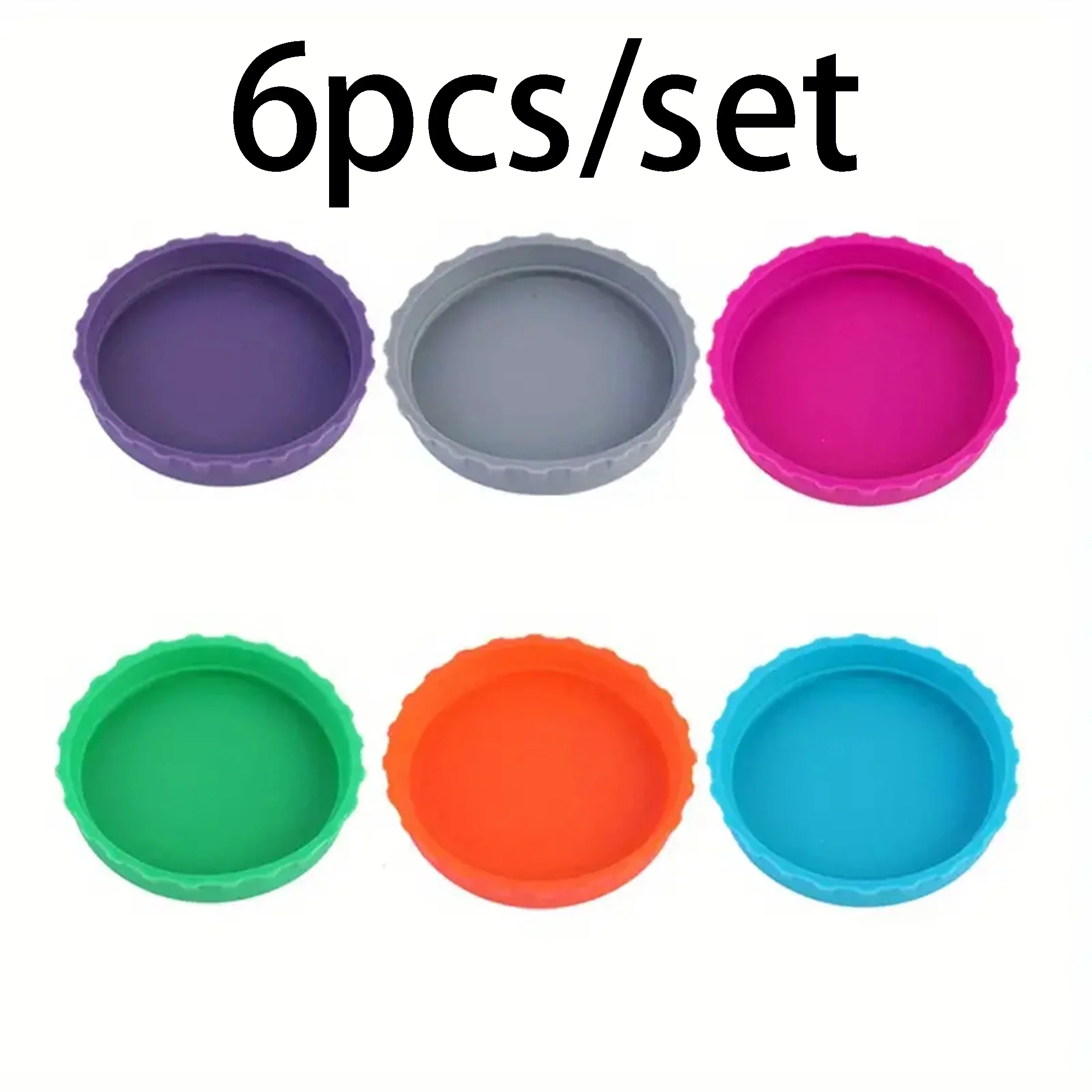 

6pcs - Silicone can lid soda lid beer can lid sealing leak proof cola lid Sink drainer Kunststof zeef Laddle Cosas para cocina