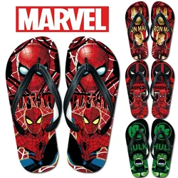 Marvel Peripheral Slippers Superhero Cartoon Clip Foot Slippers Fashionable Trend Sandals Creative Leisure Home Shoes Flip-flops