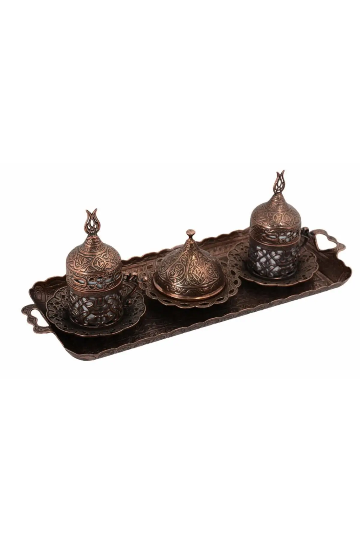 

DOLBOVI Ottoman Tulip Motif Turkish coffee Set 2 Personality-Antique Copper Crst168 handmade espresso cup