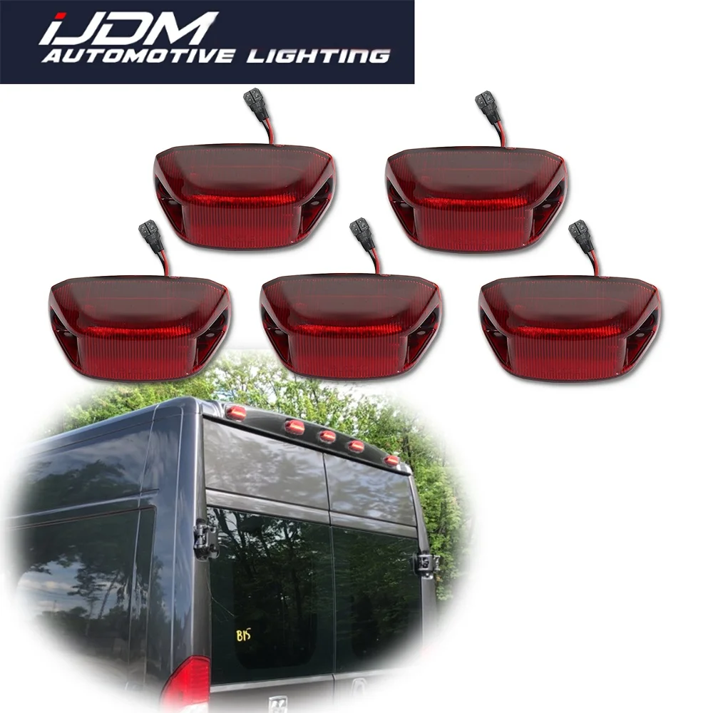 

For Dodge RAM Promaster 1500 2500 3500 2014-2023 Red LED Car Rear Roof Clearance Marker Lights Running Lights Warning Lights