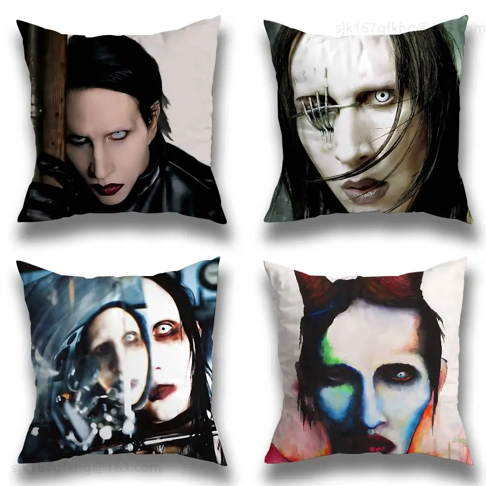 

M-Marilyn Manson pillow cover living room sofa cushion cover bedroom room bed pillow cover home decoration