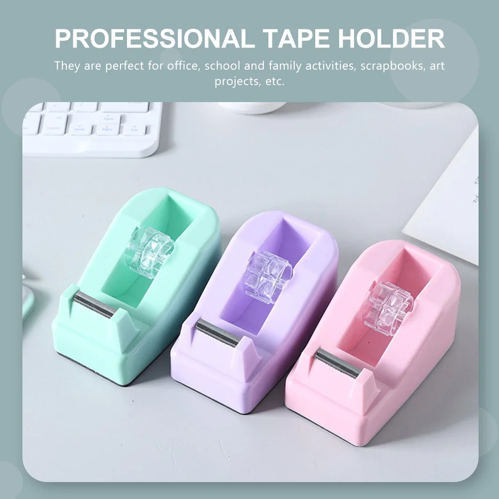 3Pcs Professional Tape Holders ABS Material Smooth Round Edges Perfect for Office School Family Activities Random Color