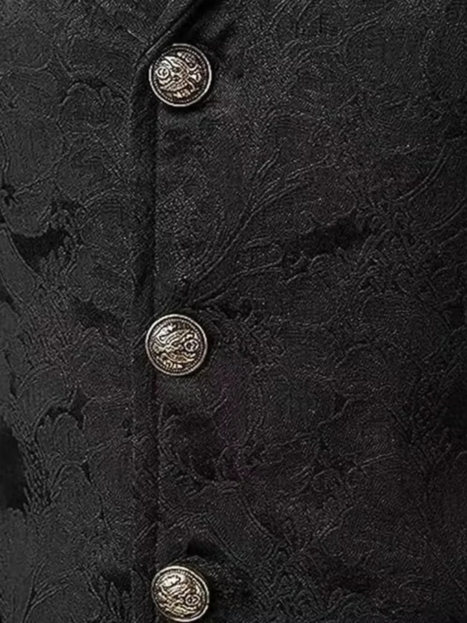 Viktorianische Blumen-Jacquard Herrenanzugweste Formelle Business-Weste mit Revers Einreihig Slim Fit Weste für Hochzeit Bankett Party – Detail 15