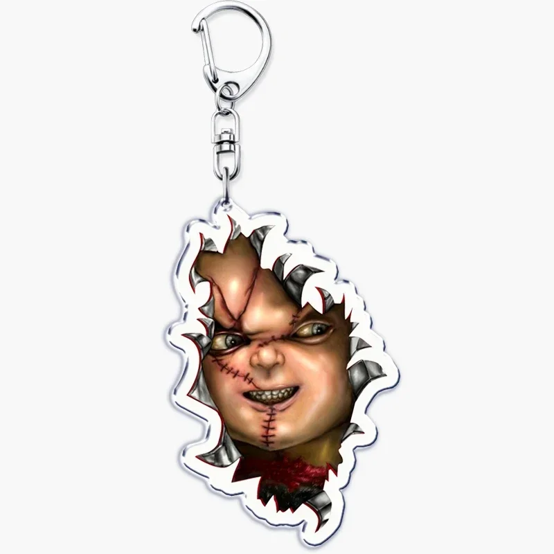 Horrible Movie Chucky Bride Keychain for Accessories Bag Pendant HALLOWEEN Ghost Doll Key Chain Ring Keyring Jewelry Fans Gifts