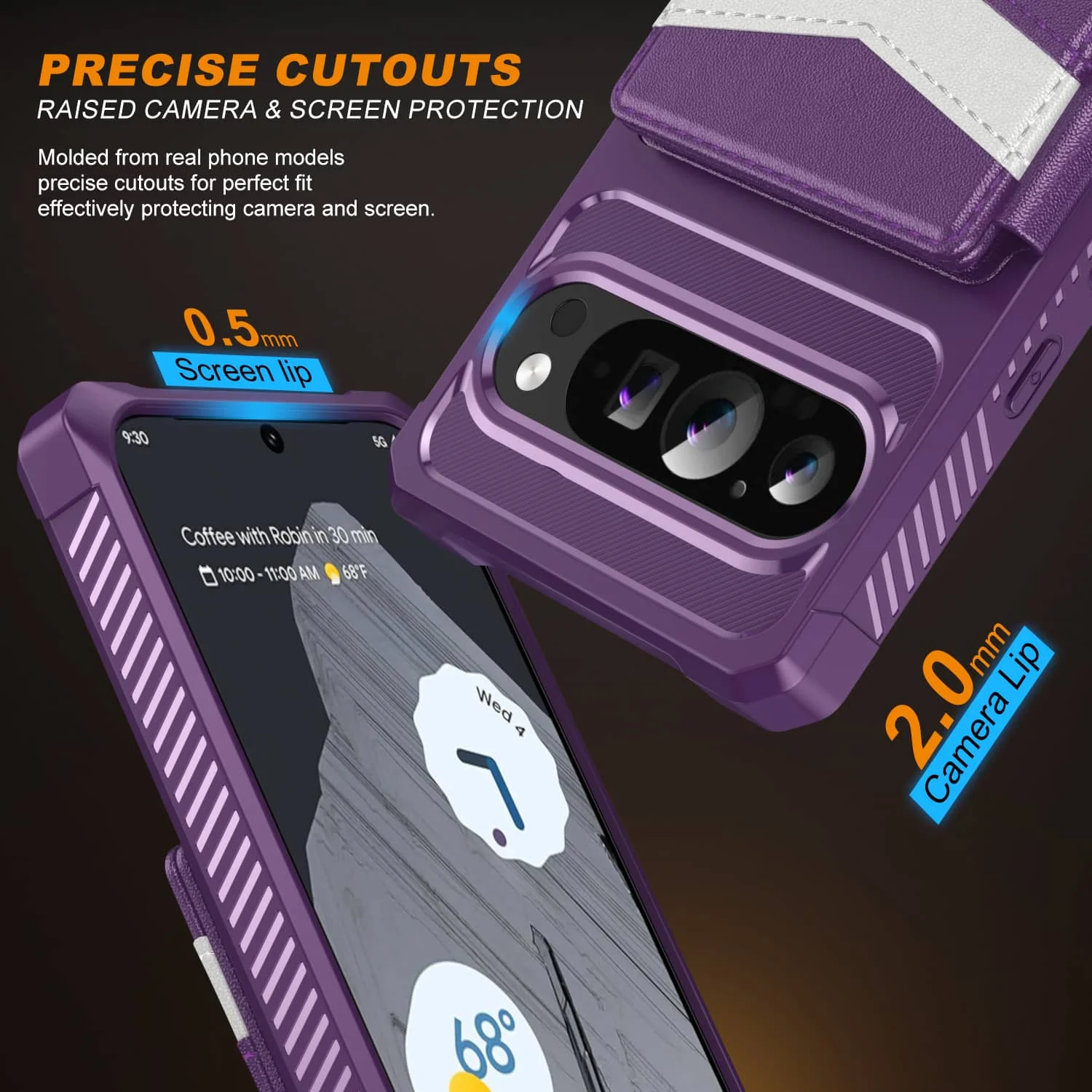 Pour Google Pixel 10 9 Pro XL 8 7 Pro 9A 8A 7A étui avec porte-carte, housse portefeuille à rabat arrière en TPU souple résistant aux chocs