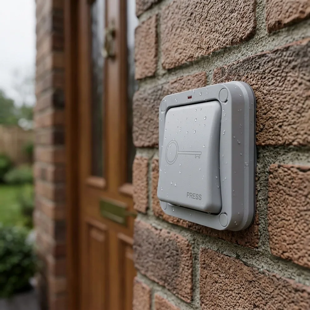 IP66 Certified Momentary Push Button Switch with Indicator Light for Gate and Garage Door Control in Wet or Dusty Environments