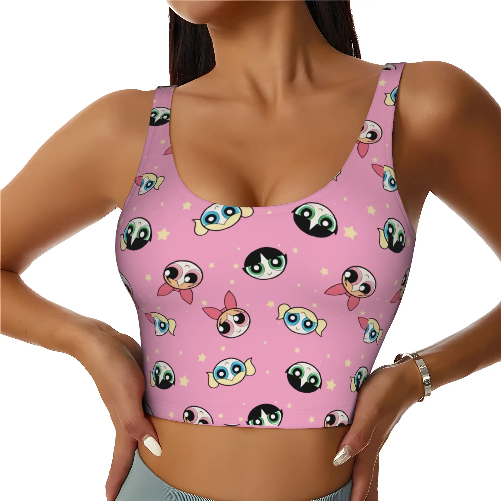 sutias-esportivos-de-alto-impacto-personalizados-poweres-anime-puffes-para-mulheres-top-cropped-sem-costura-para-yoga-e-treino-com-estampa-de-flor-de-manteiga-e-coelhinho