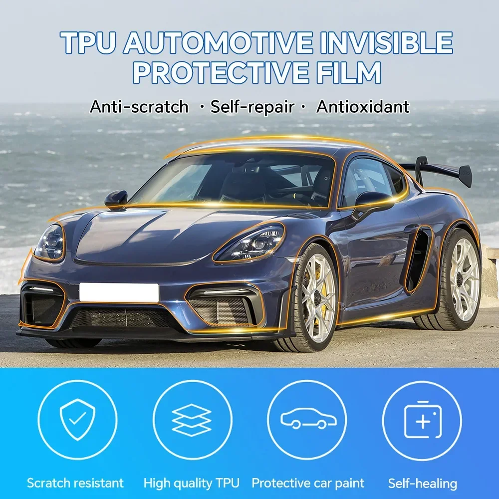 PPF for Porsche 718 Spyder Cayman GT4 GT4RS 2019-2023 Pre Cut Paint Protection Film Clear Kit Bra 8.5mil Invisible TPU