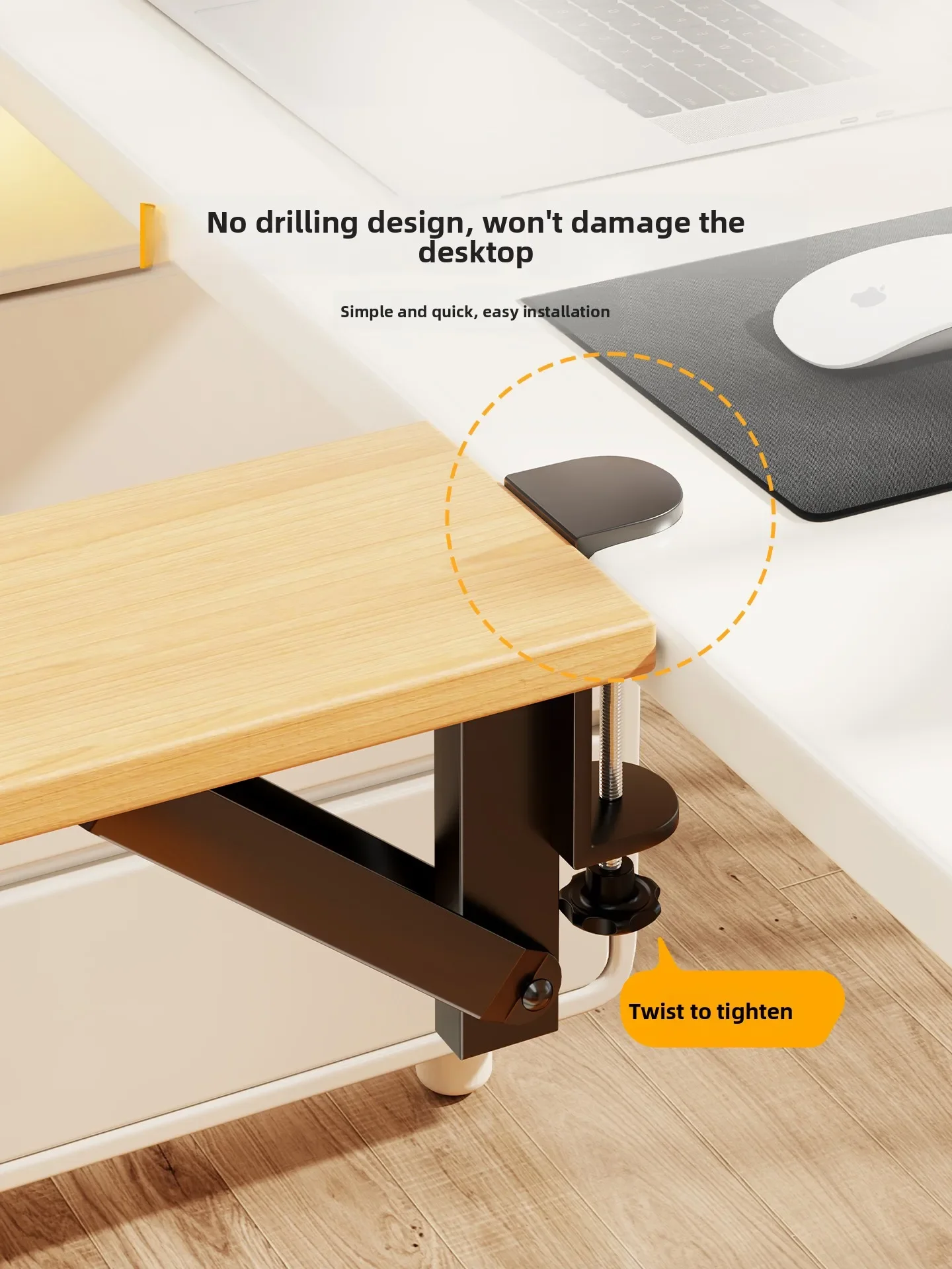 Desktop Extension Board No Drilling Dormitory Computer Desk Side Widened Lengthened Expansion Mouse Tray Rack Home Furniture