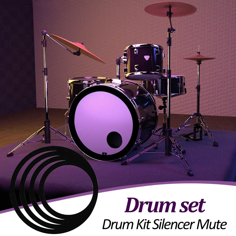 Drum Kit Silencer Mute Practice Snare Pad Pads Dampeners Simple Accessory Home Delicate Percussion Silent Useful Off