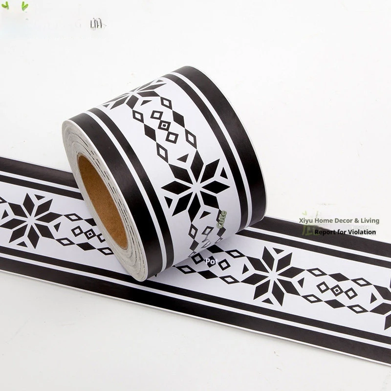 

Self-Adhesive Tile Waterproof Waistline Sticker Bathroom Wall Decorative Wallpaper Wall Seam Strip Skirting Line