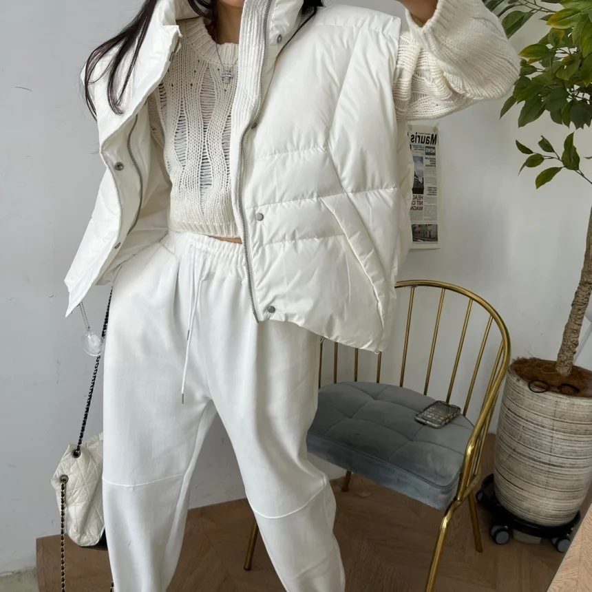 

Женский утепленный хлопковый жилет свободного кроя с воротником-стойкой, больших размеров, для осени и зимы, теплый, модный, укороченный, с длинной спинкой