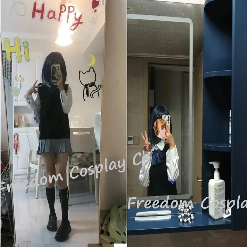 쿠로카와 아카네 코스프레 의상 가발 애니메이션 오시노코 교복 JK 유니폼 셔츠 스커트 할로윈 파티 여성용 의상