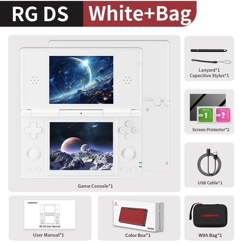 Anbernic RG DS携帯ゲーム機 4インチIPSデュアルスクリーンAndroid