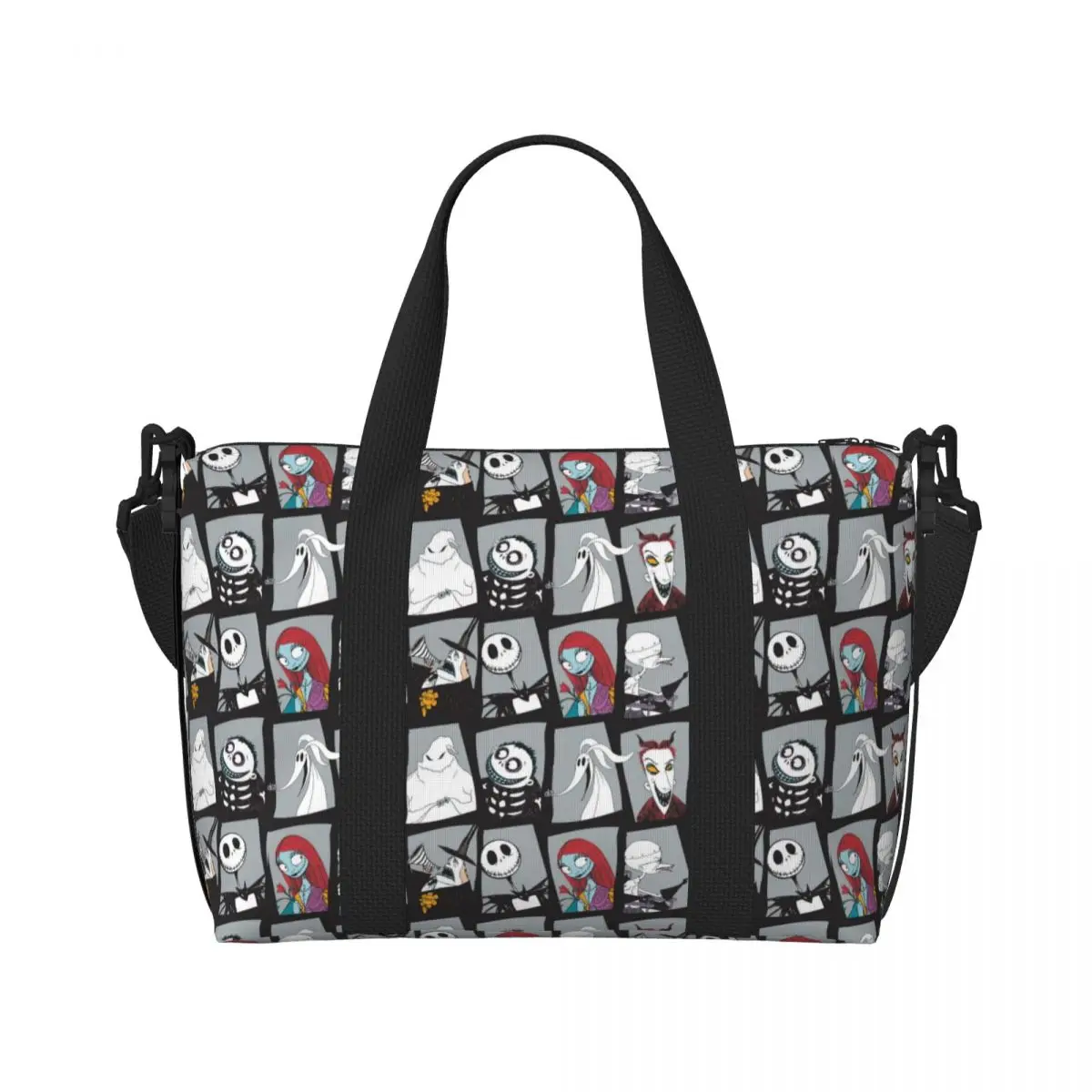 Custom Jack SkellingtOn Halloween Wallpaper Tote Bag Women Big Capacity Gym Beach Travel Bags