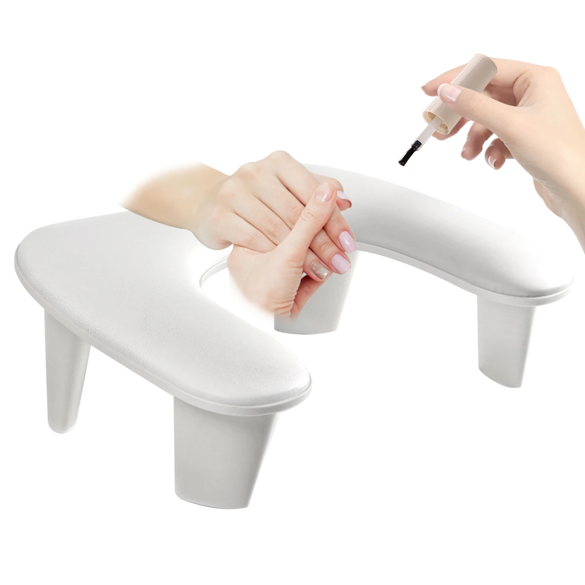 U Shape Nail Hand Rest Pillow Nails Cushion Portable Hand Holder Non Slip Nail Pillow for Salons Home DIY Nail Art Accessories