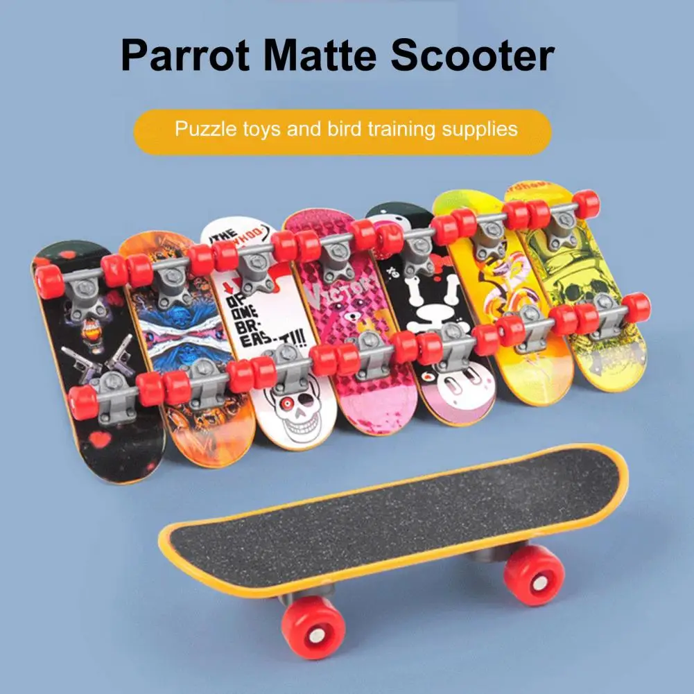 Parrot Scooter Flexible Roller Bird Toy Mini Skateboard Parrot Toy Set for Budgies Parakeets Flexible Wheel Bird for Growth