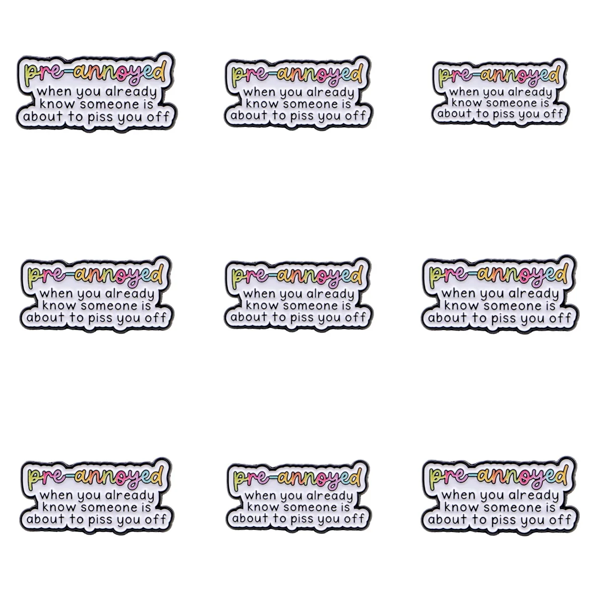 9-teiliges Set Emaille-Pins mit Zitaten, Broschen für Mäntel, Damenbroschen, Kragen- und Reversnadeln, Metallabzeichen, Schmuckgeschenk für Freunde