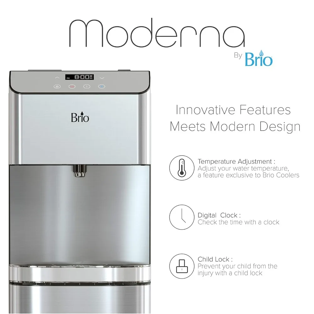 Moderna Bottom Load Water Cooler Dispenser - Tri-Temp, Adjustable Temperature, Self-Cleaning, Touch Dispense