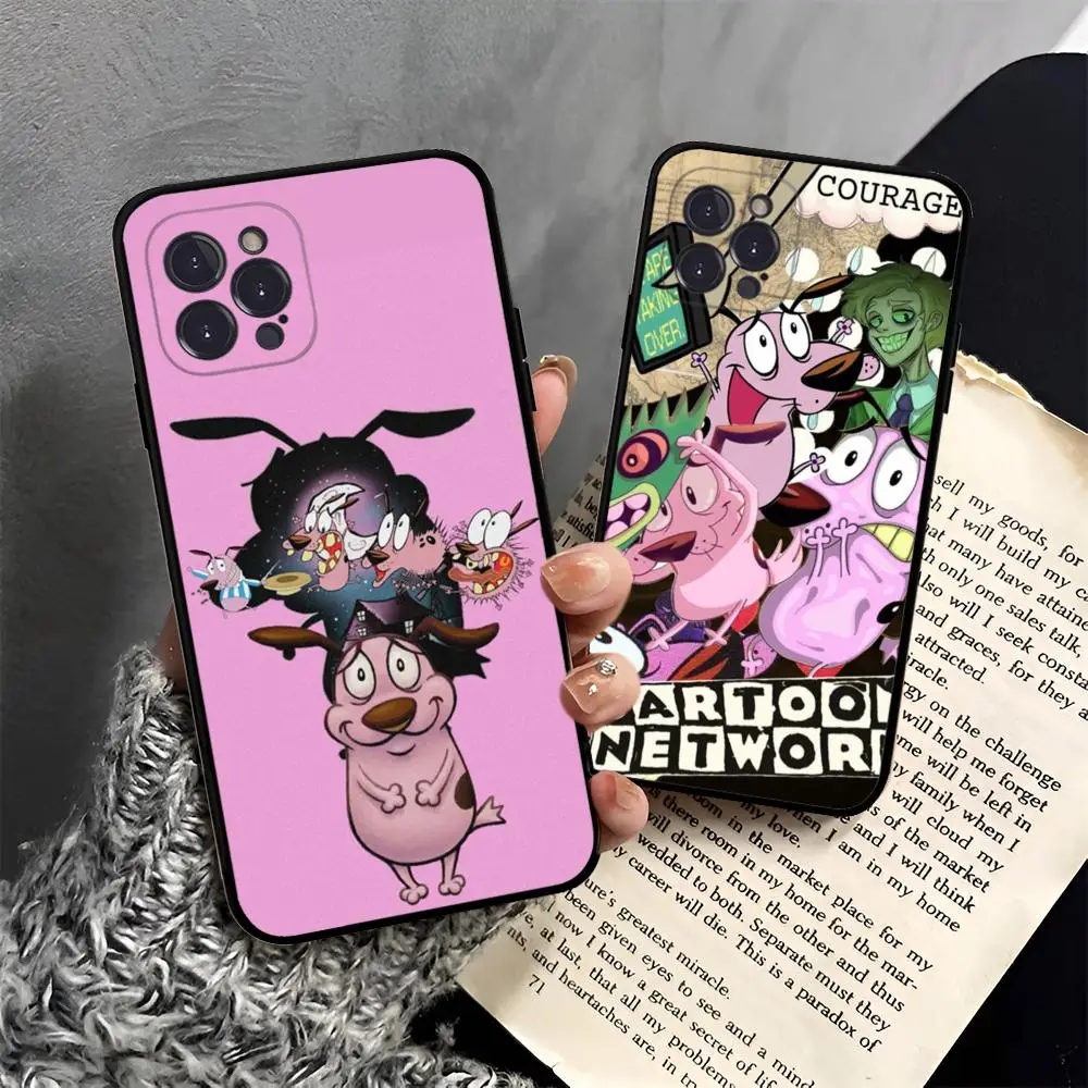Courage C-Cowardly Dog Phone Case For iPhone 15 14 13 12 Mini 11 Pro XS Max X XR SE 6 7 8 Plus Soft Silicone Cover