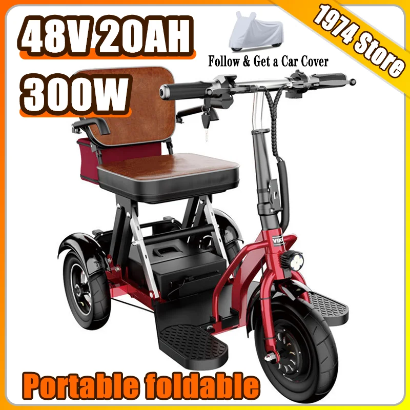 

Disabled Portable Commuting ElectricScooter Adult Leisure Mini Removable Lithium Battery Mobility Scooter Fold Electric Tricycle