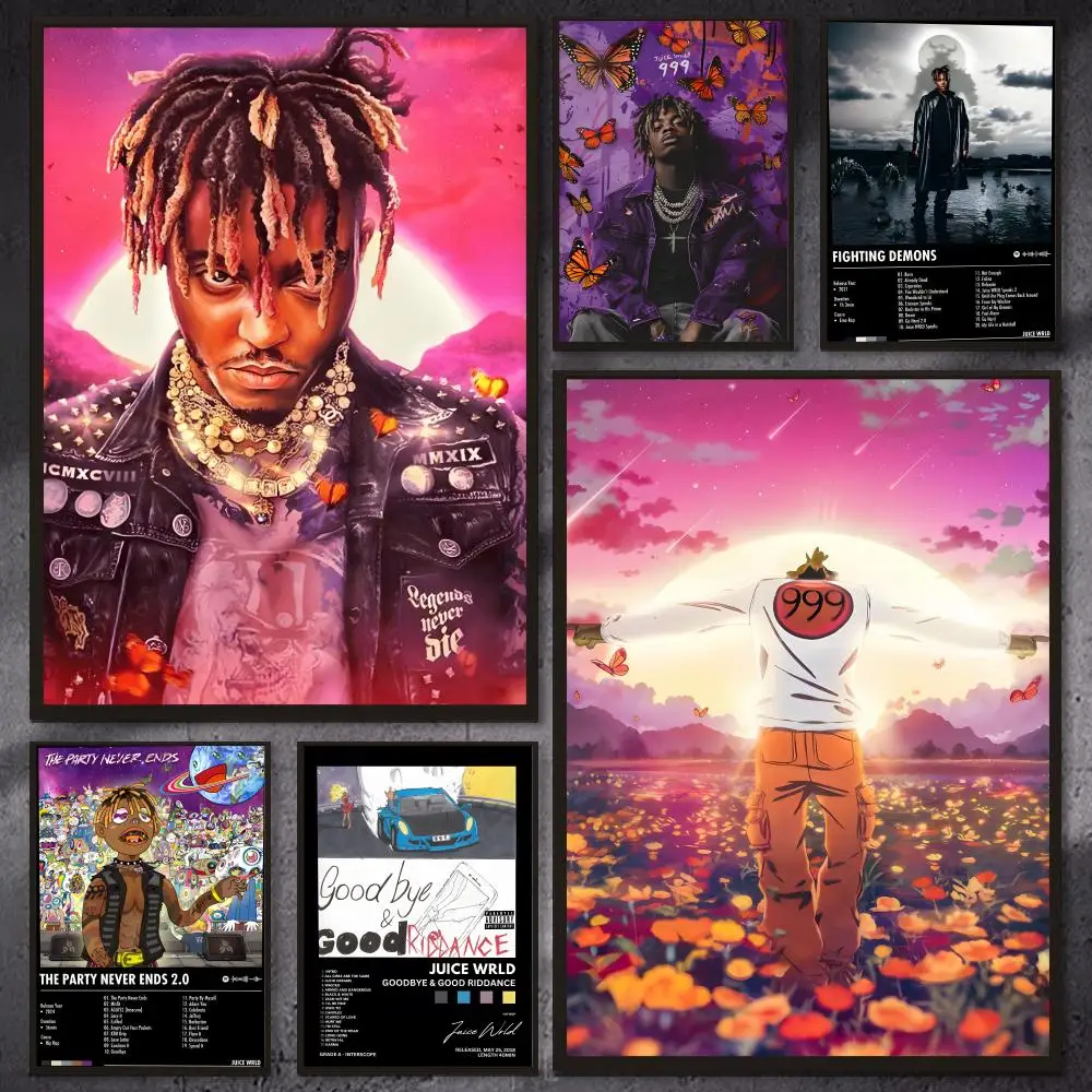 Singer Music Album J-Juice WRLD Poster Versatile HD Waterproof Wall Art Self-Adhesive Decor For Any Space Ideal Gift