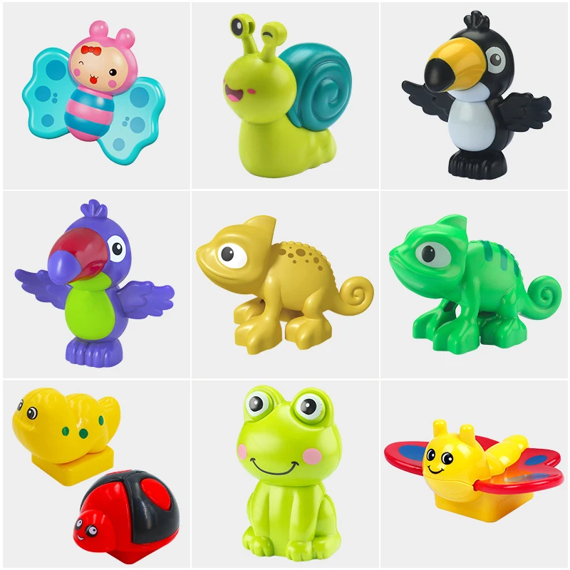 Compatible Big Building Blocks Zoo Animal  Accessories Lizard Toucan Insect Large Bricks Children Kids Assembly Toys Party Gifts