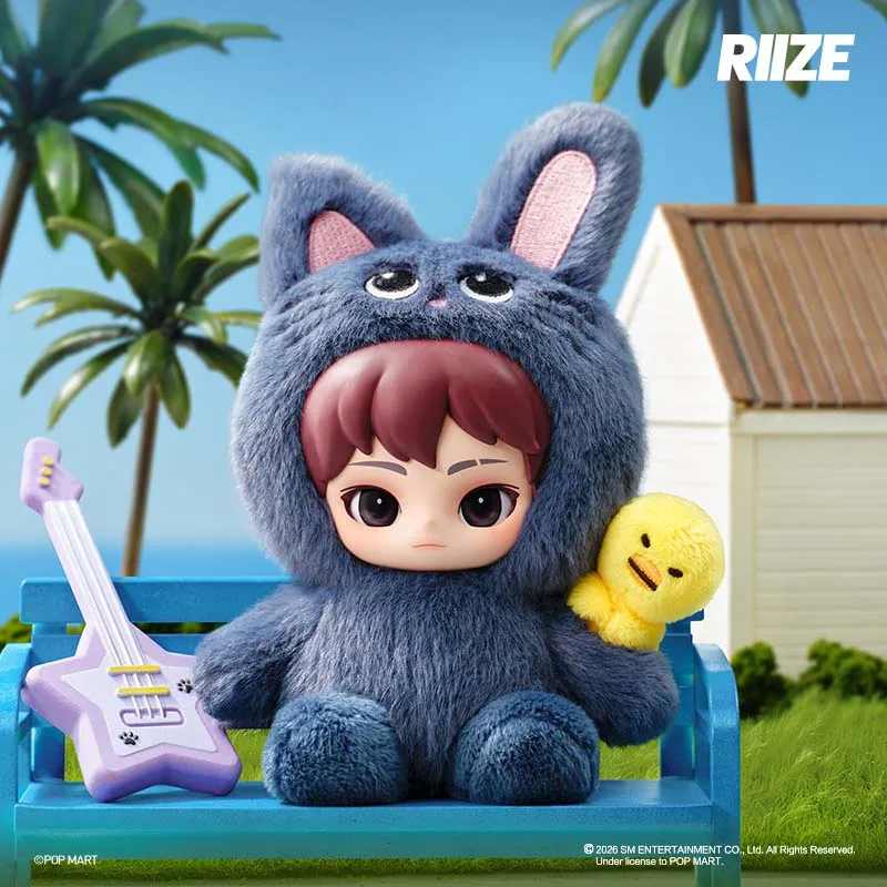 POP MART Official RIIZE Fluffy Club Series Plush Doll Pendant Blind Box, K‑pop Boy Group Collectible Charm Surprise Gift for Fan view 4