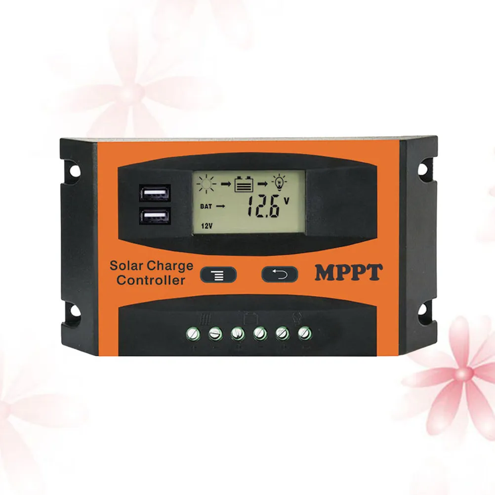 

50A Mppt Solar Charge Controller 12V 24V Auto Voltage Recognition LCD Display Dual USB Output Overcharge Overload Short Circuit