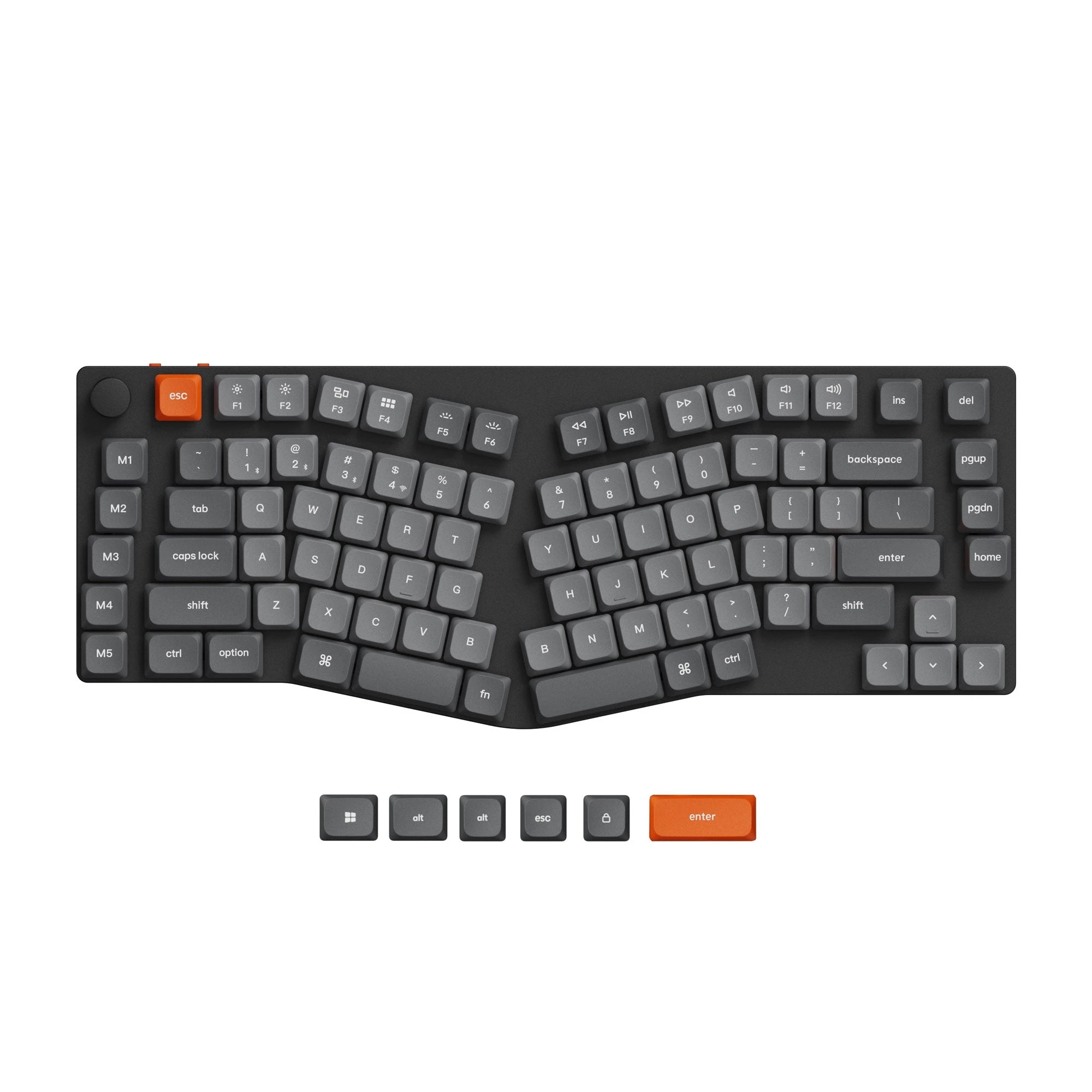 Imagem -01 - Max sem Fio Personalizado Teclado Mecânico Perfil Baixo Interruptor Gateron Rgb Backlight Qmk Alice Layout Keychron-k15 max sem fio personalizado teclado mecanico perfil baixo interruptor gateron rgb backlight qmk alice layout keychron k15 01