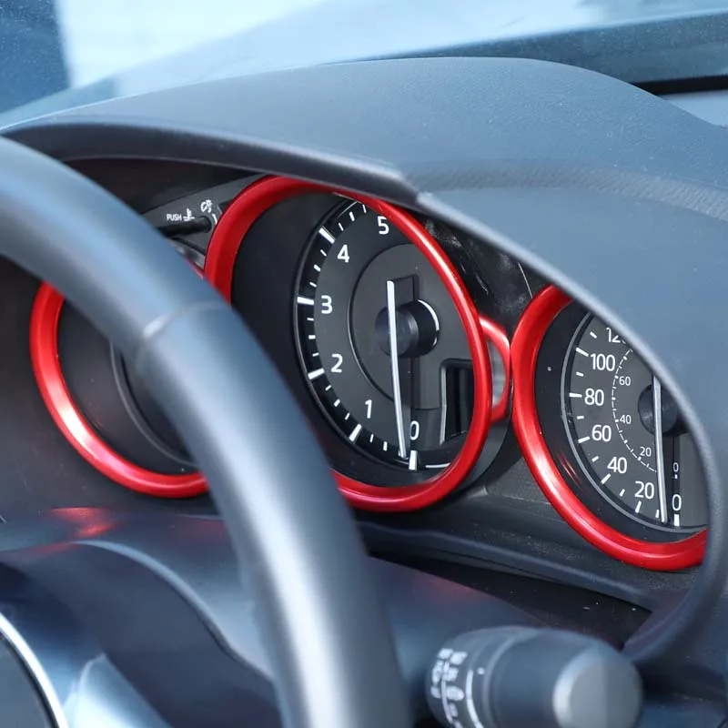 Für Mazda MX-5/Fiat 124/Abarth 124 ab Baujahr 2016, Armaturenbrett-Displayrahmen, Dekorativer Ring, Auto-Innenausstattung, Aluminiumlegierung – Detail 6