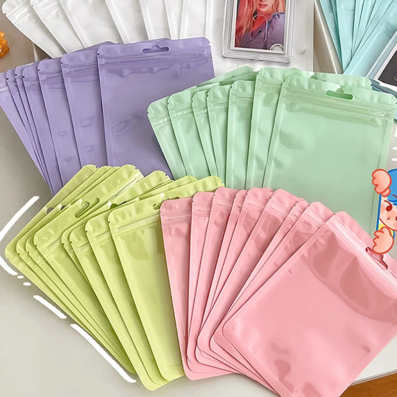 12pcs Matte Colorful Flat Gift Cosmetics Jewelry Pouches Smell Proof Zip Lock Plastic Bags Aluminum Foil Package Bag